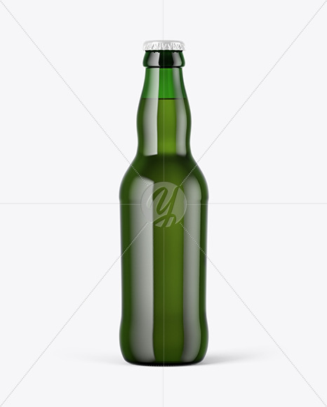 Green Glass Bottle Mockup