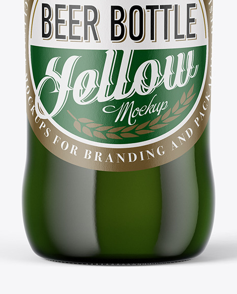 Green Glass Bottle Mockup