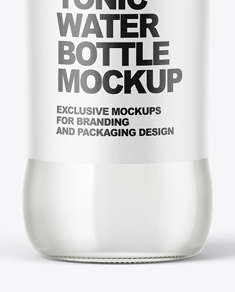 Clear Glass Tonic Bottle Mockup