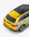 Compact Crossover SUV Mockup - Back Half Side View (High-Angle Shot)