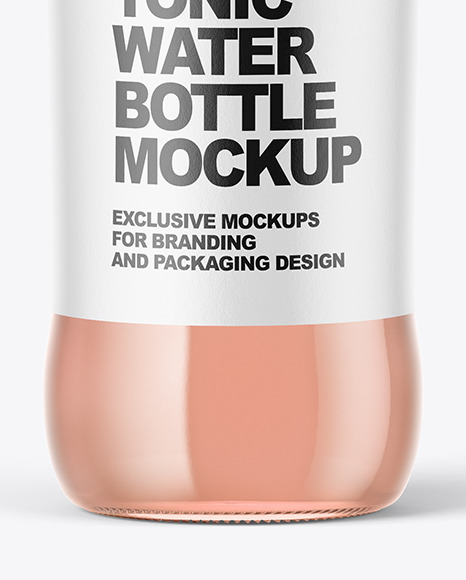 Clear Glass Tonic Bottle Mockup