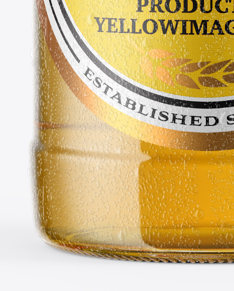 Lager Beer Bottle With Condensation Mockup