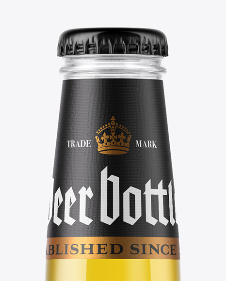 Lager Beer Bottle With Condensation Mockup