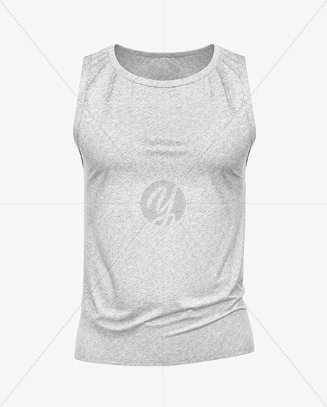 Melange Men&#039;s Loose Fit Sleeveless Shirt Mockup