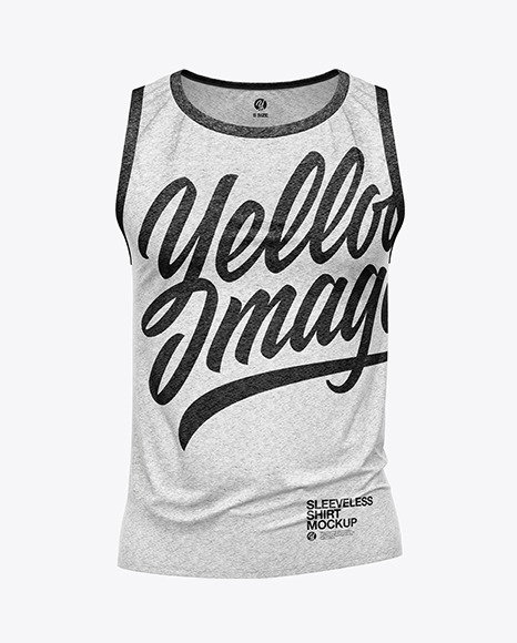 Melange Men&#039;s Loose Fit Sleeveless Shirt Mockup