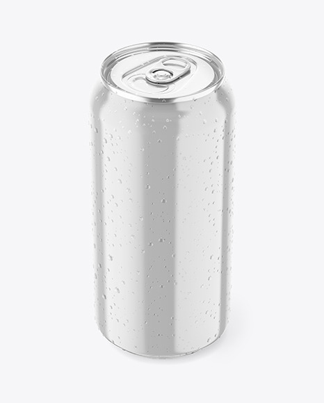 Glossy Drink Can W/ Condensation Mockup