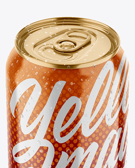 Glossy Drink Can W/ Condensation Mockup