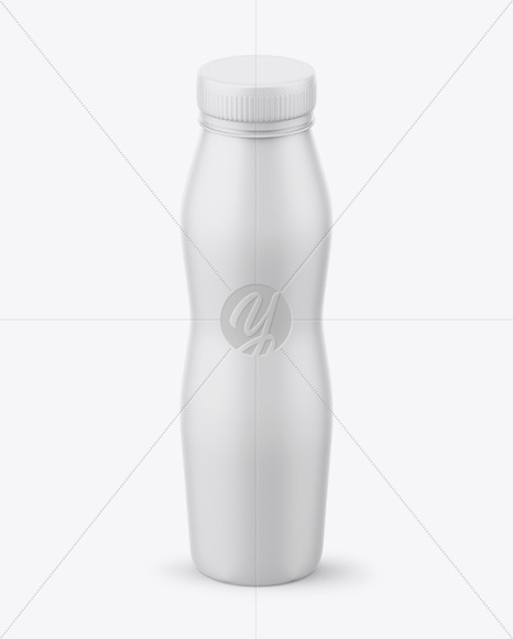 Matte Plastic Bottle Mockup - Front View (High-Angle Shot)