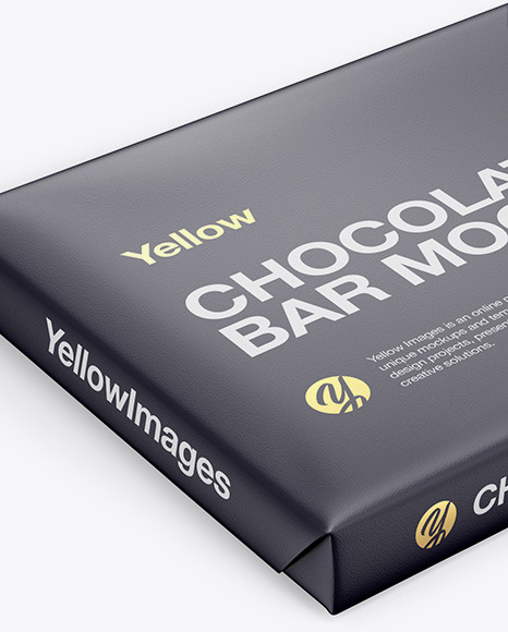 Matte Chocolate Bar Mockup - Halfside View (High Angle Shot)