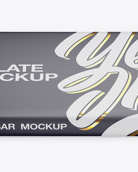 Matte Chocolate Bar Mockup - Front View (High Angle Shot)