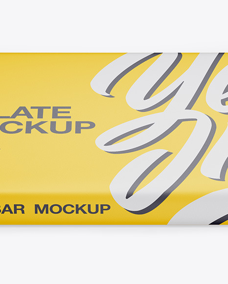 Matte Chocolate Bar Mockup - Front View (High Angle Shot)