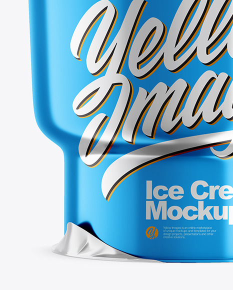 Metallic Ice Cream Cup Mockup