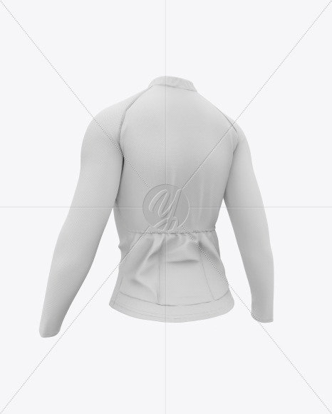 Women`s Cycling Jersey Mockup - Back Half Side View