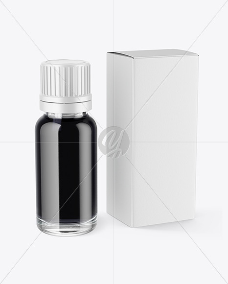 Dark Liquid Dropper Bottle with Box Mockup