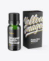 Green Glass Dropper Bottle with Box Mockup Green Glass Dropper Bottle with Box Mockup