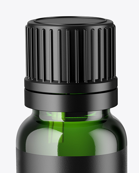 Green Glass Dropper Bottle with Box Mockup Green Glass Dropper Bottle with Box Mockup