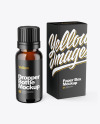 Amber Glass Dropper Bottle with Box Mockup