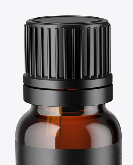 Amber Glass Dropper Bottle with Box Mockup