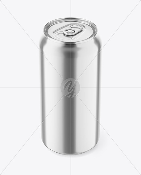 Metallic Drink Can W/ Condensation Mockup