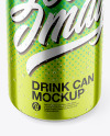 Metallic Drink Can W/ Condensation Mockup