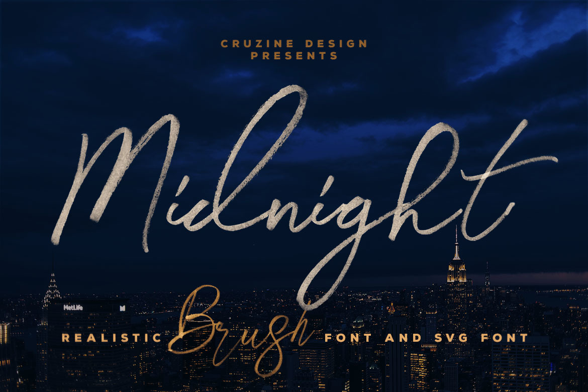 Midnight Brush & SVG Font Midnight Brush & SVG Font
