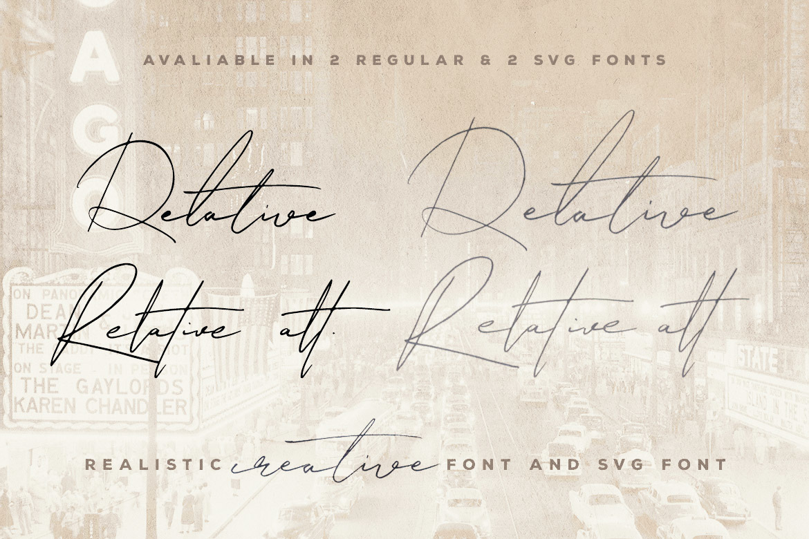 Relative Handwritten &amp; SVG Font