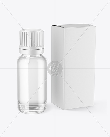 Glass Dropper Bottle with Box Mockup