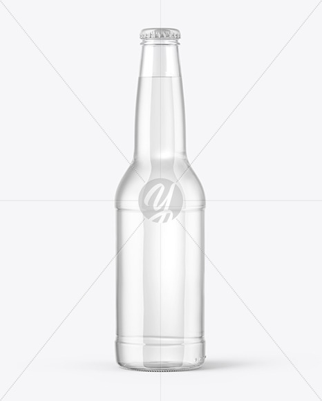 Glass Water Bottle With Condensation Mockup