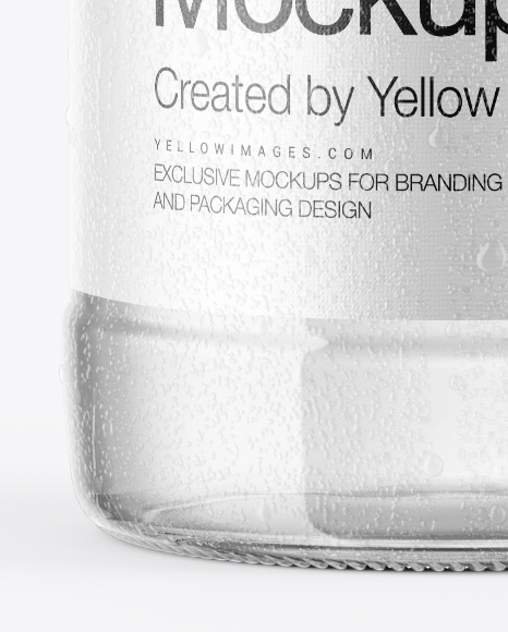 Glass Water Bottle With Condensation Mockup