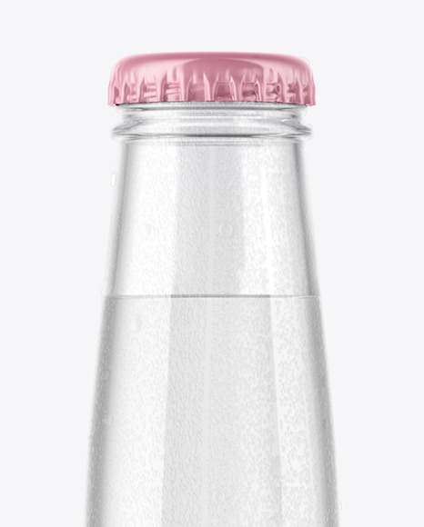 Glass Water Bottle With Condensation Mockup