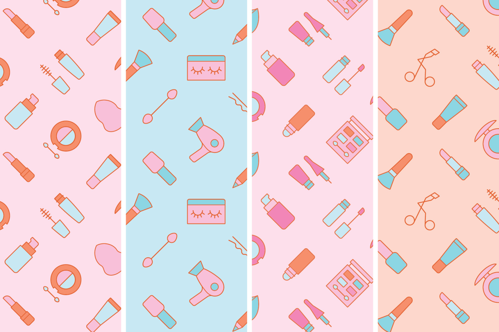 Cosmetics Seamless Patterns Cosmetics Seamless Patterns