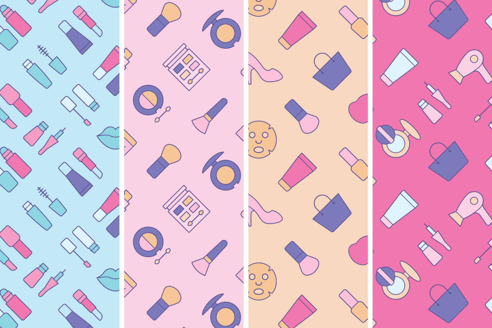 Cosmetics Seamless Patterns Cosmetics Seamless Patterns