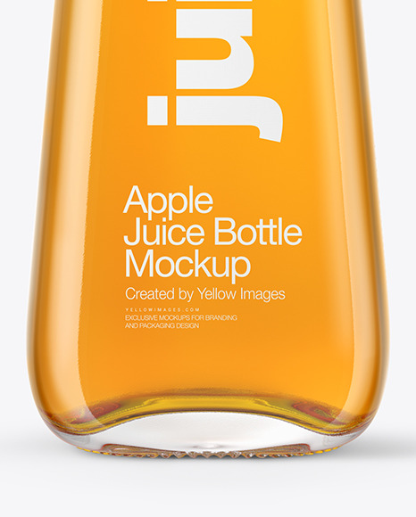 Clear Glass Apple Juice Bottle Mockup