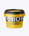 Metallic Paint Bucket Mockup - Front view (High-Angle Shot)