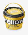 Metallic Paint Bucket Mockup - Halfside view (High-Angle Shot)