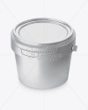 Metallic Paint Bucket Mockup - Halfside view (High-Angle Shot)