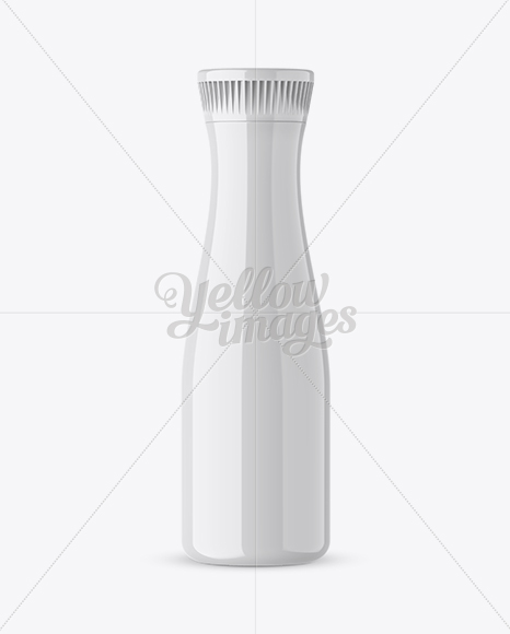 330ml Glossy Plastic Bottle Mockup - Front View