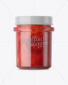 Glass Strawberry Jam Jar Mockup - Front View