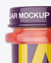 Glass Strawberry Jam Jar Mockup - Front View