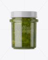 Glass Kiwi Jam Jar Mockup - Front View