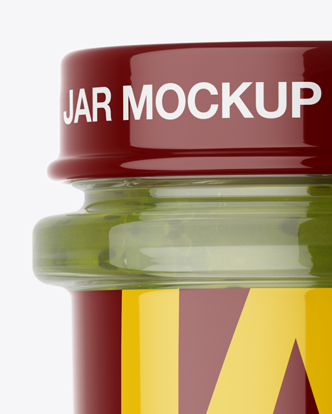 Glass Kiwi Jam Jar Mockup - Front View