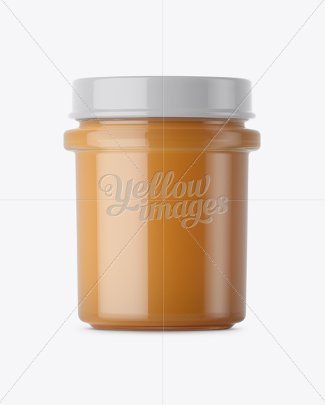 Glass Raw Honey Jar Mockup - Front View