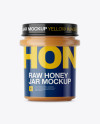 Glass Raw Honey Jar Mockup - Front View