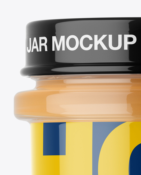 Glass Raw Honey Jar Mockup - Front View