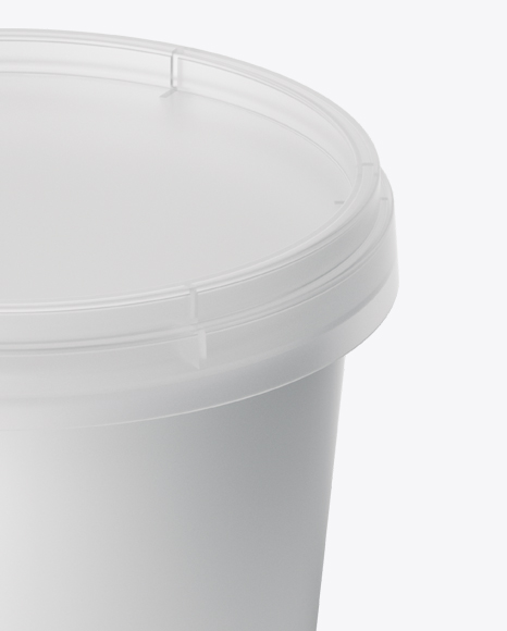 Frosted Plastic Container With Sour Cream Mockup - High-Angle Shot