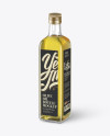 0.75L Clear Glass Olive Oil Bottle Mockup - Halfside view (High-Angle Shot)