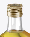 0.75L Clear Glass Olive Oil Bottle Mockup - Halfside view (High-Angle Shot)