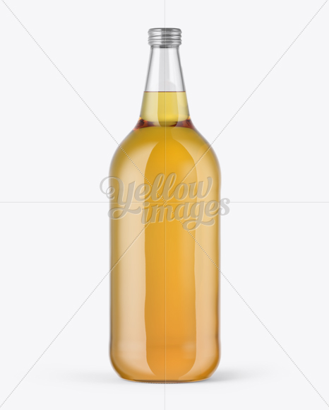 40oz Clear Glass Bottle with Lager Beer Mockup