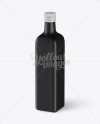 0.75L Black Matte Olive Oil Bottle Mockup - Halfside View (High-Angle Shot)