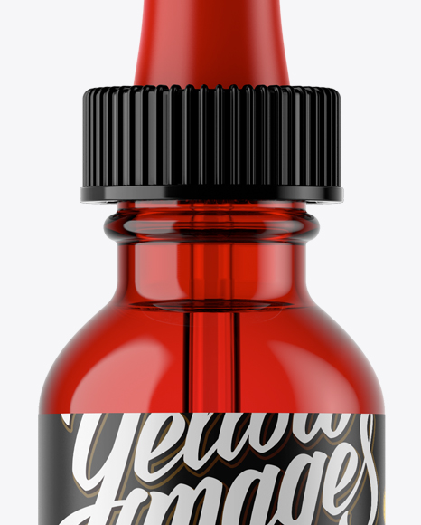 Red Glass E-Liquid Bottle Mockup